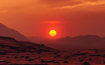 Mars kırmızı gökyüzü